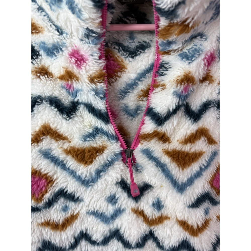 Eddie Bauer Women's XL Sherpa Fleece Quarter-Zip Pullover Southwestern Geometric - Picture 4 of 9